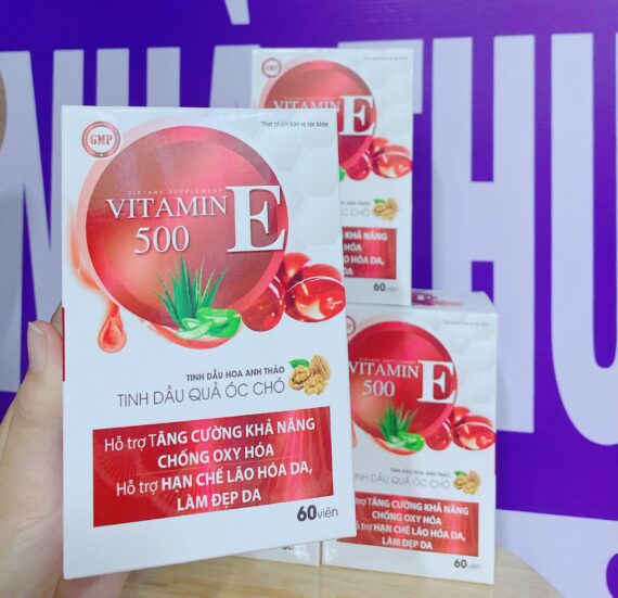 Viên uống đẹp da Vitamin E 500 Tinh Dầu Quả Óc Chó hộp 1 lọ 60 viên